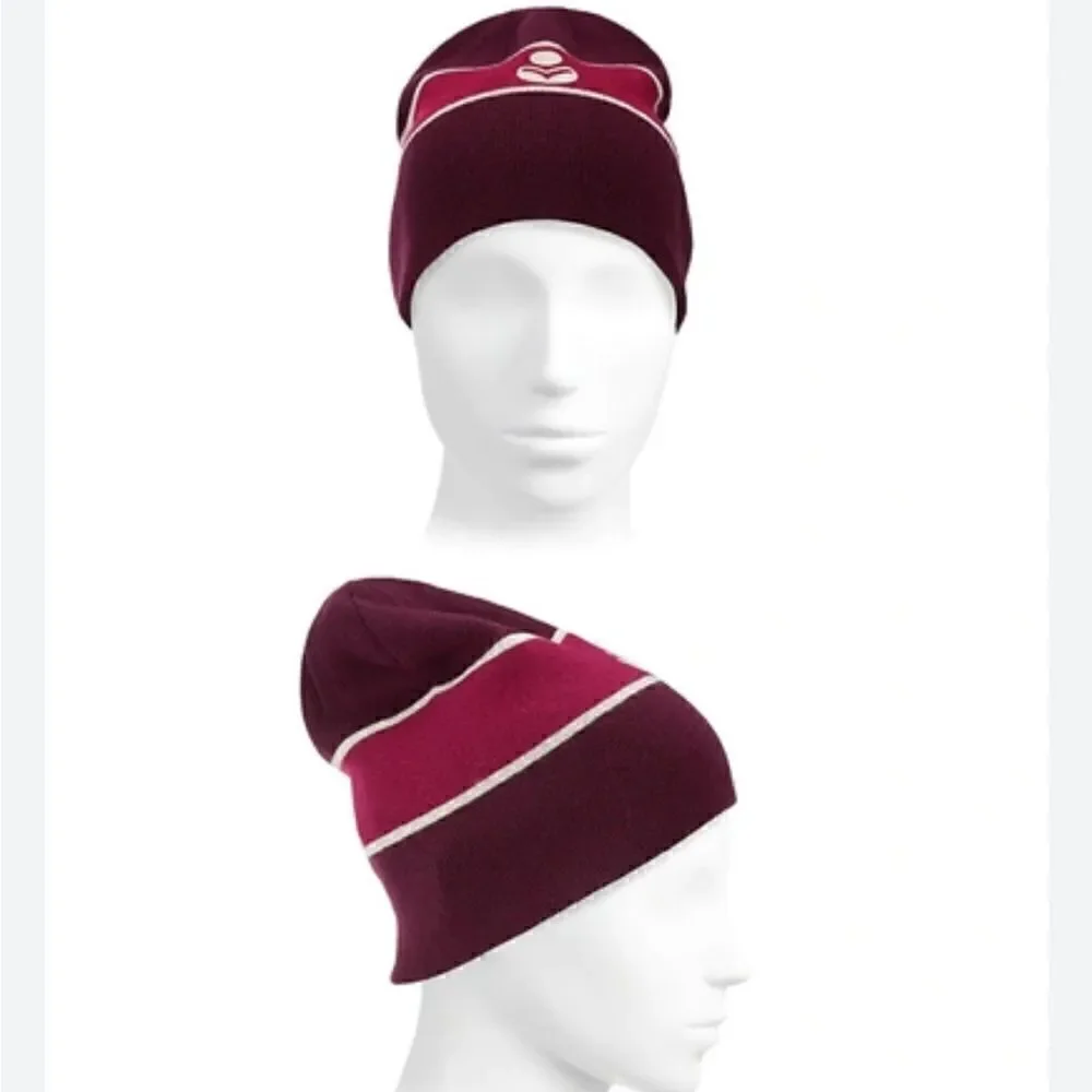 ISABEL MARANT  Camden Striped Logo Beanie - Burgundy NWT